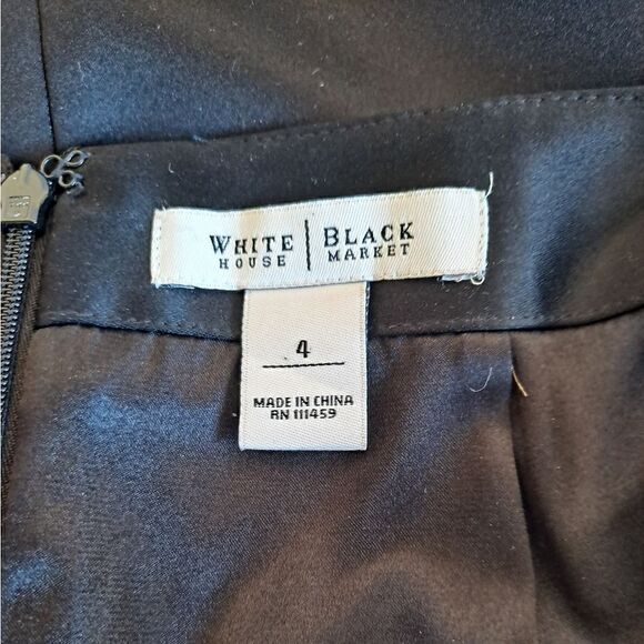 🖤Sexy Elegant WHBM Satin pencil skirt jeweled bottom🖤 - Picture 3 of 4